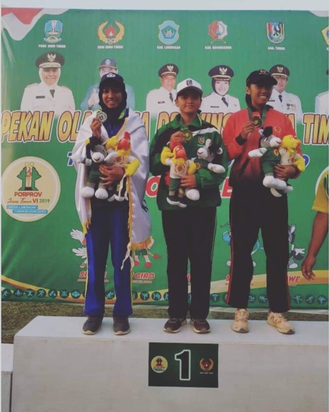 
					Medali Emas Kedua Untuk Kontingen Tuban di Cabor Atletik Nomor Lari Gawang  100 Meter.