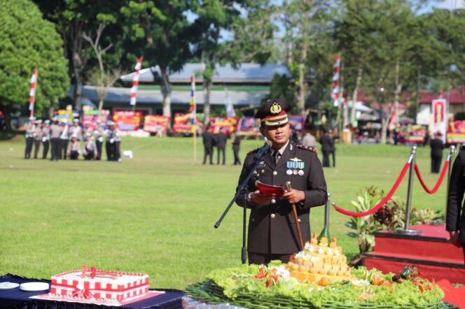 
					Kapolres AKBP Doni Wahyudi Gelar Syukuran Meriahkan Hari Bhayangkara Ke 73 di Lapangan Pemda Lambar