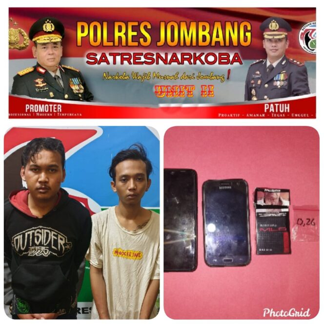 
					Terlibat Peredaran Narkoba, Dua Pemuda Diringkus Satresnarkoba Polres Jombang