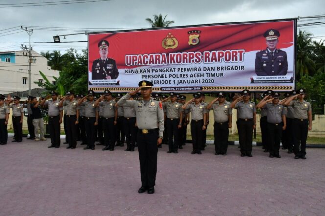 
					Kapolres Aceh Timur Ucapkan Selamat Kepada 92 Anggota Yang Naik Pangkat