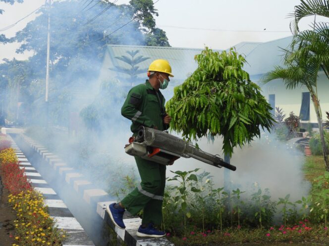 
					Basmi Si Loreng Pembawa Maut, Yonarmed 12/Divif 2 Kostrad Gelar Fogging