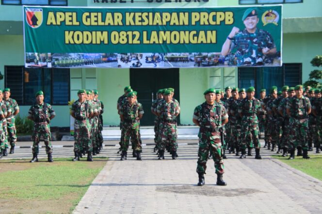 
					Pasukan PRCPB Kodim Lamongan Siaga Antisipasi Bencana