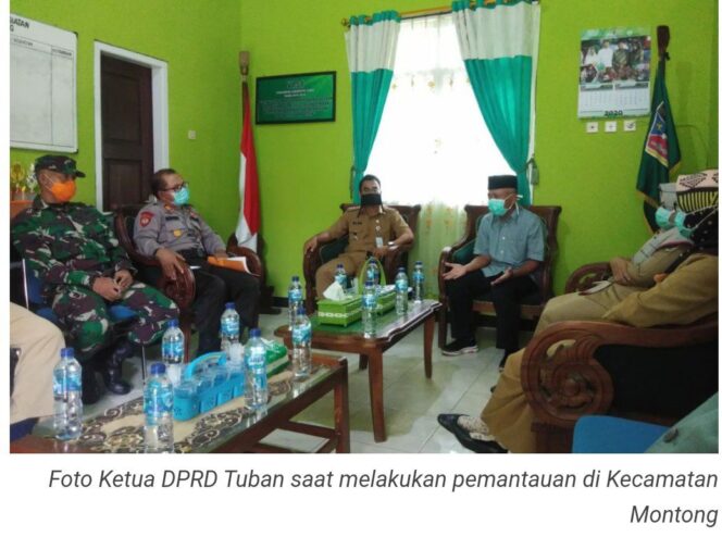 
					Ketua DPRD Tuban Bersama Komisi I Lakukan Pemantauan Program Penanganan Covid-19 di Kecamatan Montong.