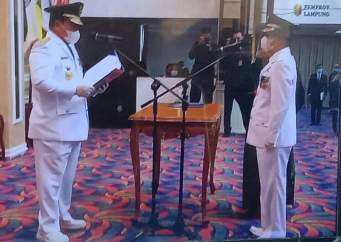 
					Budi Utomo Resmi di Lantik Gubernur Lampung Di Gedung Balai Keratun