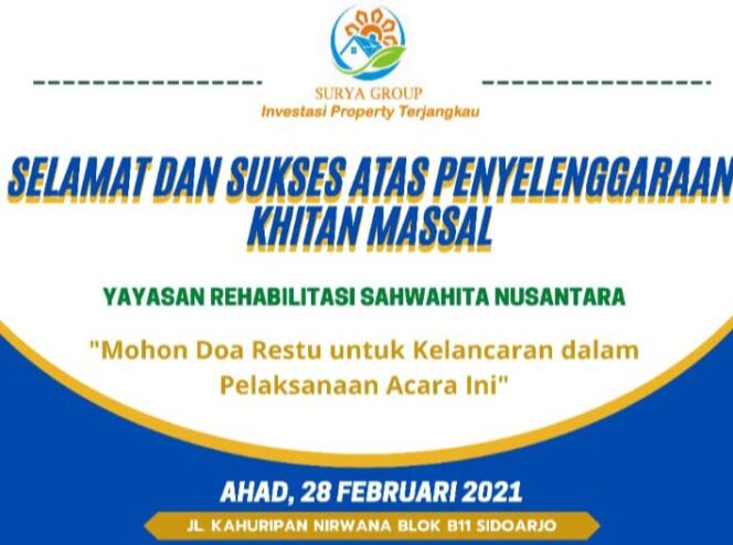 
					Khitan Massal Gratis Digelar Yayasan Rehabilitas Sahwahita Nusantara