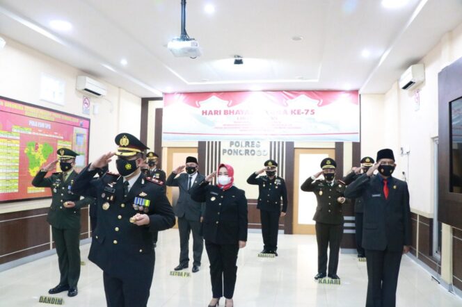 
					Upacara HUT Bhayangkara Ke 75 Dan Tasyakuran Di Laksanakan Dengan Sederhana