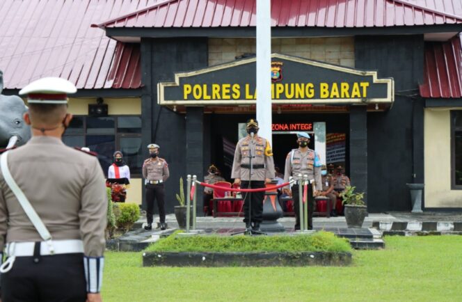 
					Polres Lampung Barat Gelar Apel Pasukan Oprasi krakatau 2021