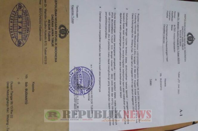 
					Polres Tuban Lambat Tangani Dugaan Korupsi Dana Kas Desa Kedungharjo Anggaran 2019 dan 2020, Lira Tunggu Perkembangan