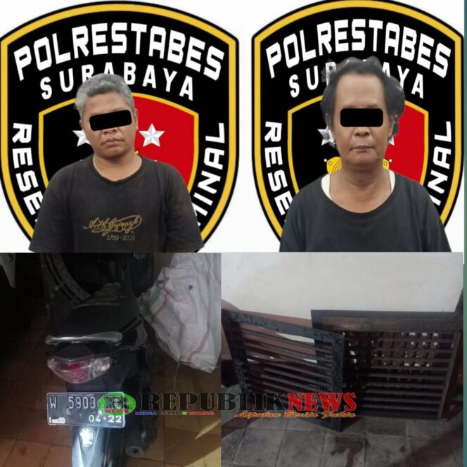 
					Unit Jatanras Polrestabes Surabaya Bekuk Dua Pencuri Besi Penutup Saluran Air