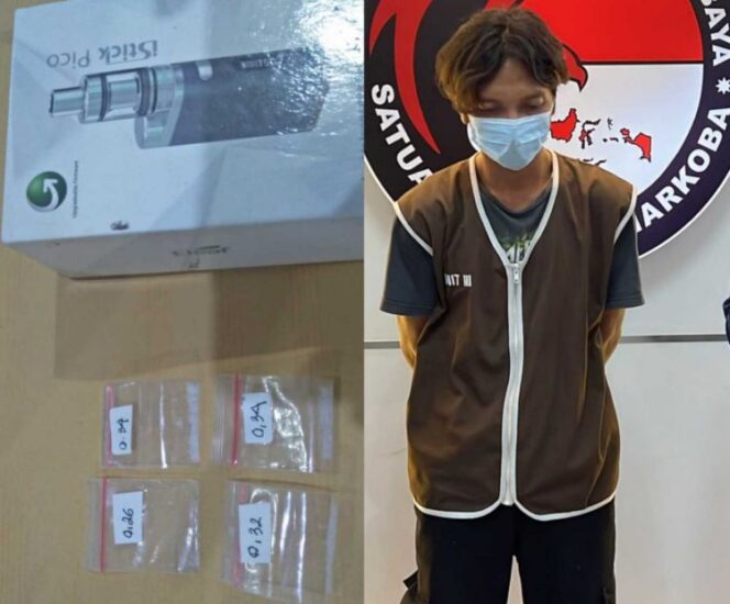 
					Simpan Sabu Dalam kotak Vapor Pria Asal Sidoarjo Ini Diringkus Polisi