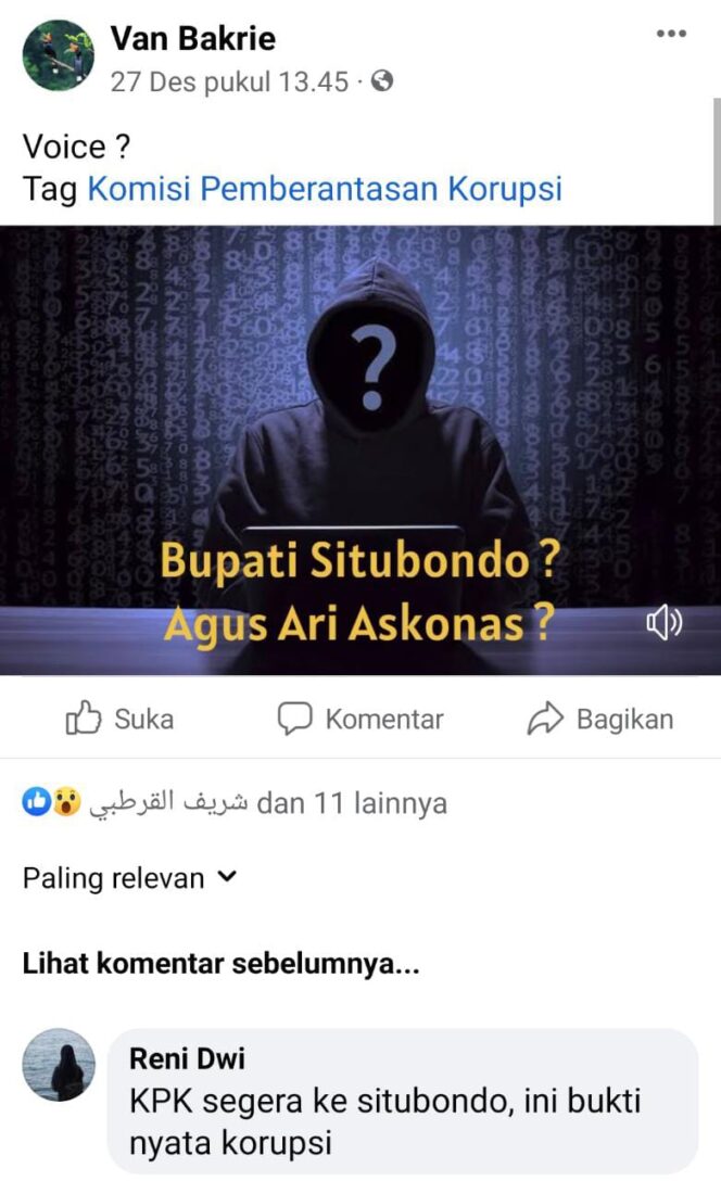 
					Voice Percakapan OTK Diunggah Dalam Facebook, Sebut Bupati Habiskan Uang Titipan Ratusan Juta