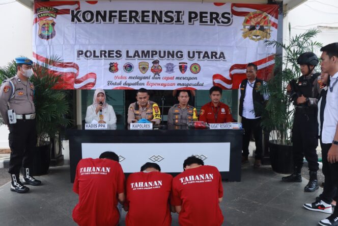 
					Polres Lampung Utara Amankan 6 Dari 10 Pelaku Pemerkosaan Anak Dibawah Umur