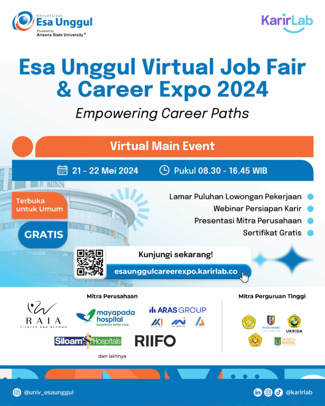 
					Universitas Esa Unggul dan KarirLab Menghadirkan Beragam Peluang Karier Bagi Generasi Muda Indonesia